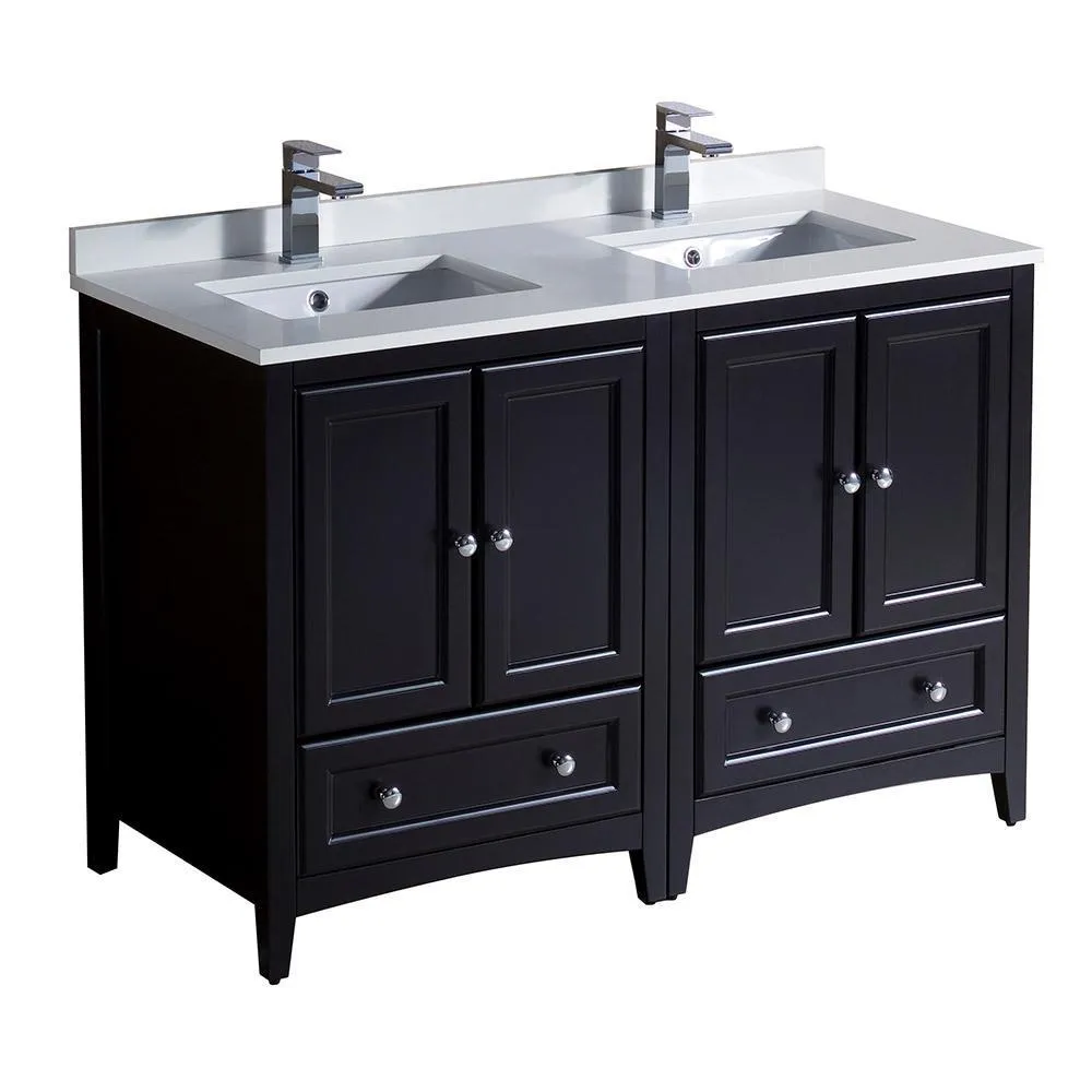 Fresca Oxford 48 Espresso Traditional Double Sink Bathroom Cabinets