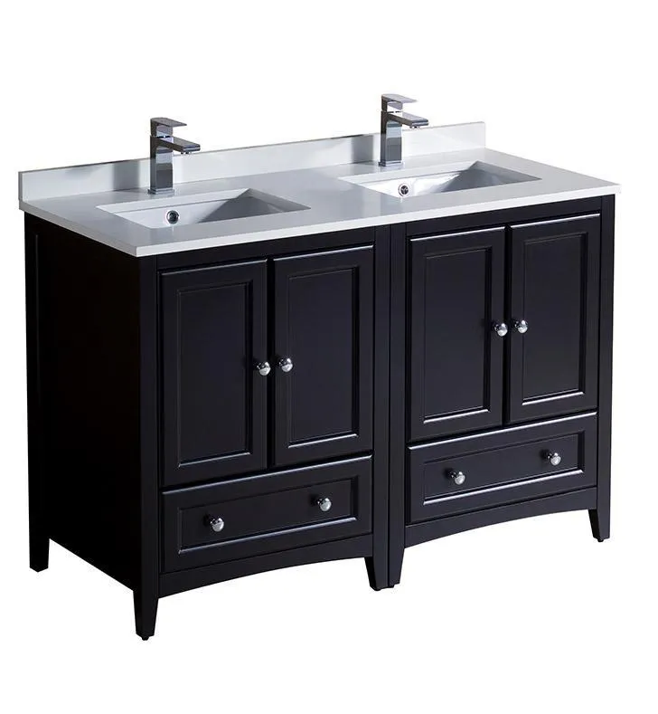 Fresca Oxford 48 Espresso Traditional Double Sink Bathroom Cabinets