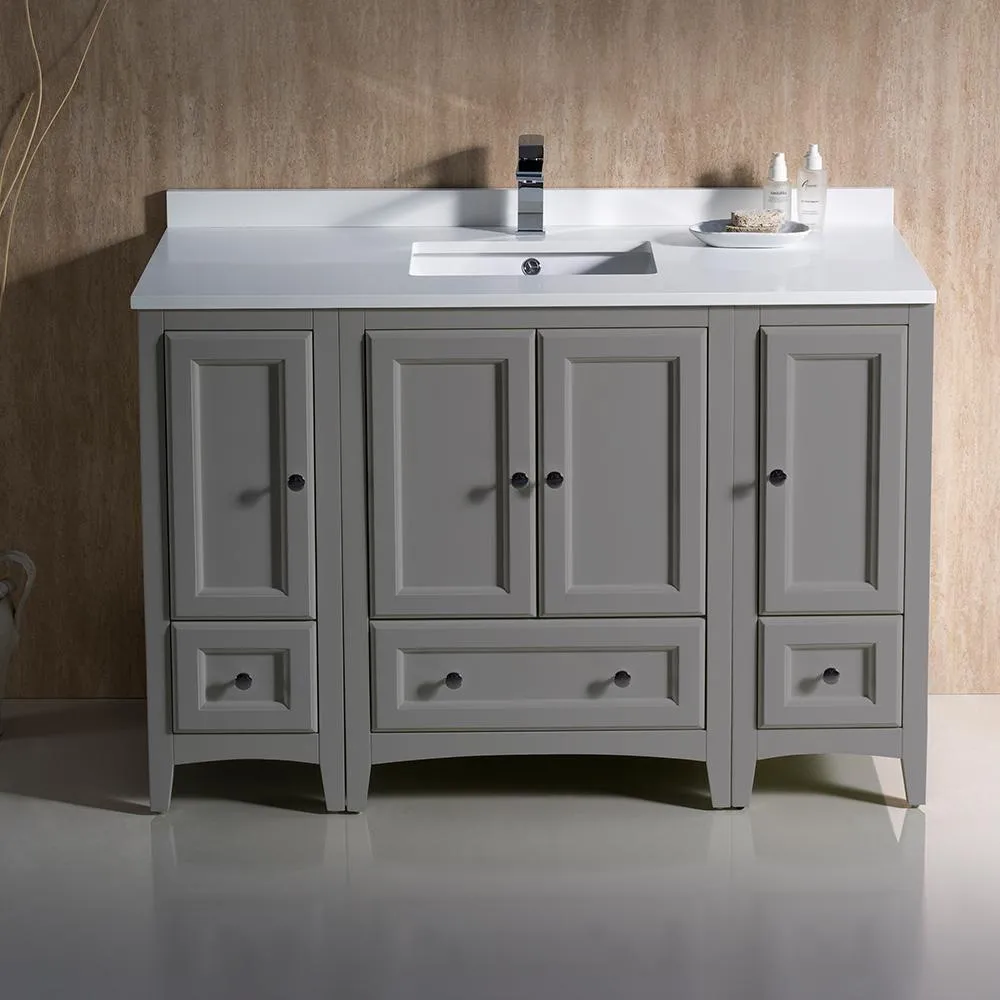 Fresca Oxford 48 Gray Traditional Bathroom Cabinets w/ Top & Sink