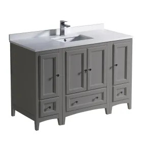 Fresca Oxford 48 Gray Traditional Bathroom Cabinets w/ Top & Sink