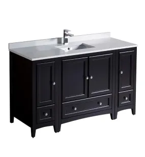 Fresca Oxford 54 Espresso Traditional Bathroom Cabinets w/ Top & Sink