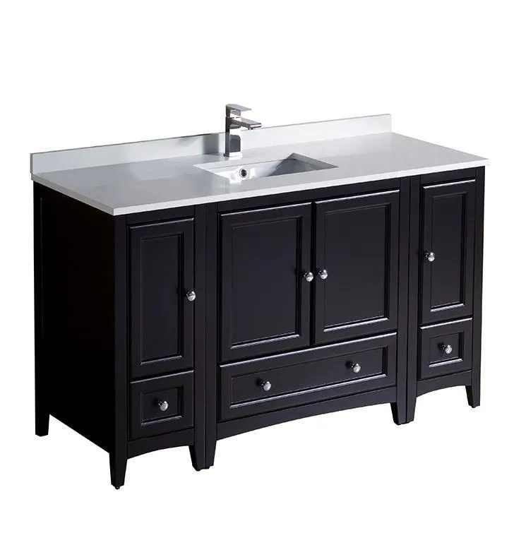 Fresca Oxford 54 Espresso Traditional Bathroom Cabinets w/ Top & Sink