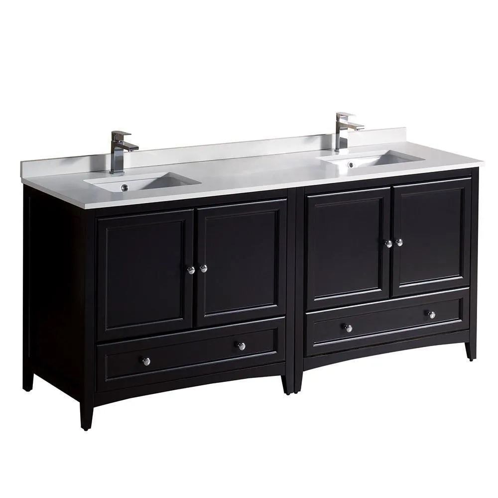 Fresca Oxford 72 Espresso Traditional Double Sink Bathroom Cabinets