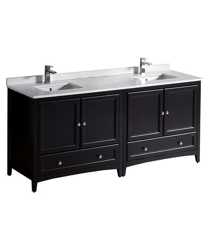 Fresca Oxford 72 Espresso Traditional Double Sink Bathroom Cabinets