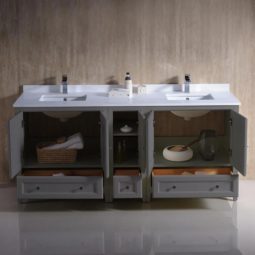 Fresca Oxford 72 Traditional Double Sink Bathroom Cabinets