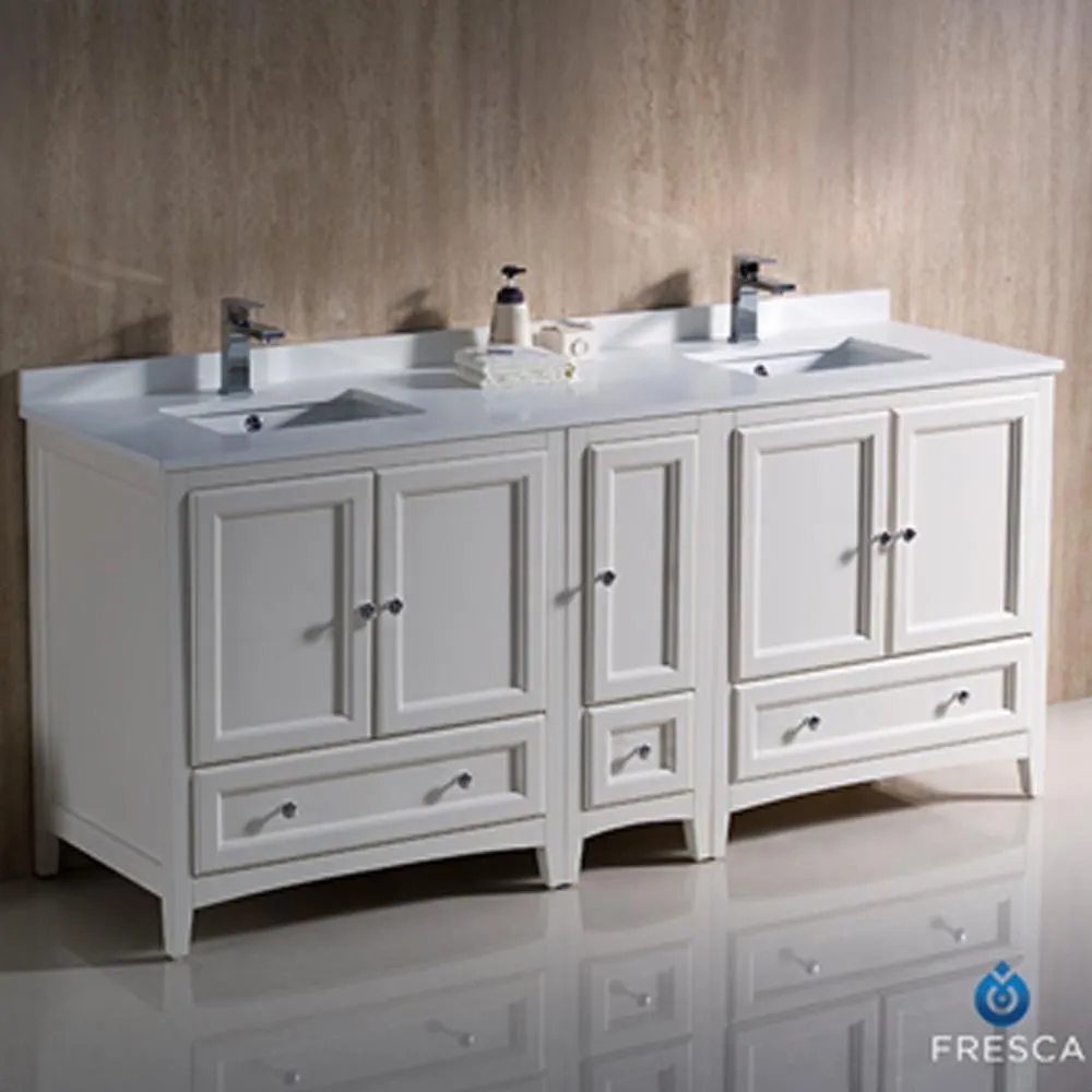 Fresca Oxford 72 Traditional Double Sink Bathroom Cabinets