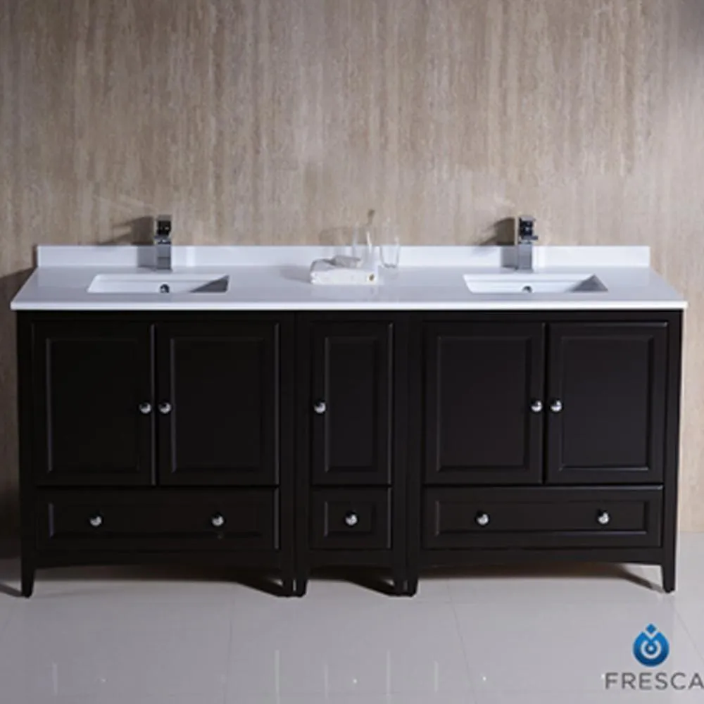 Fresca Oxford 72 Traditional Double Sink Bathroom Cabinets