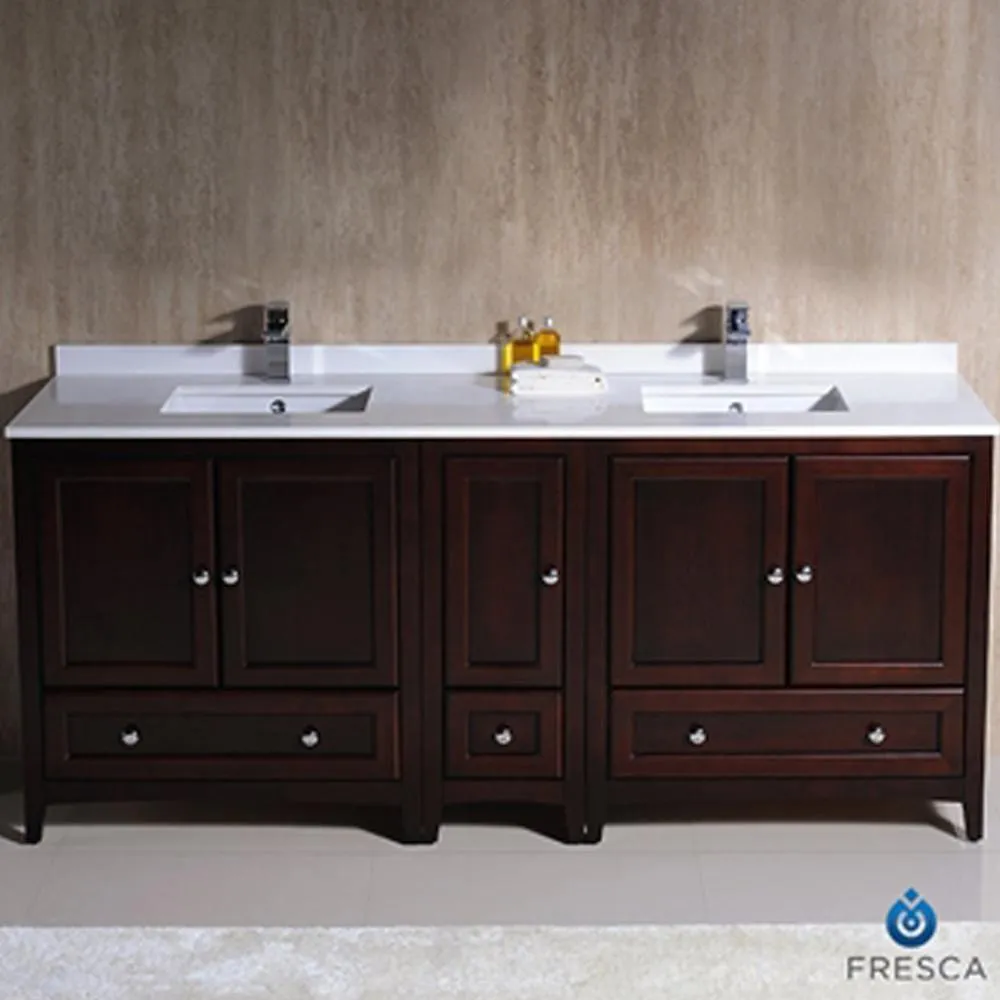 Fresca Oxford 72 Traditional Double Sink Bathroom Cabinets