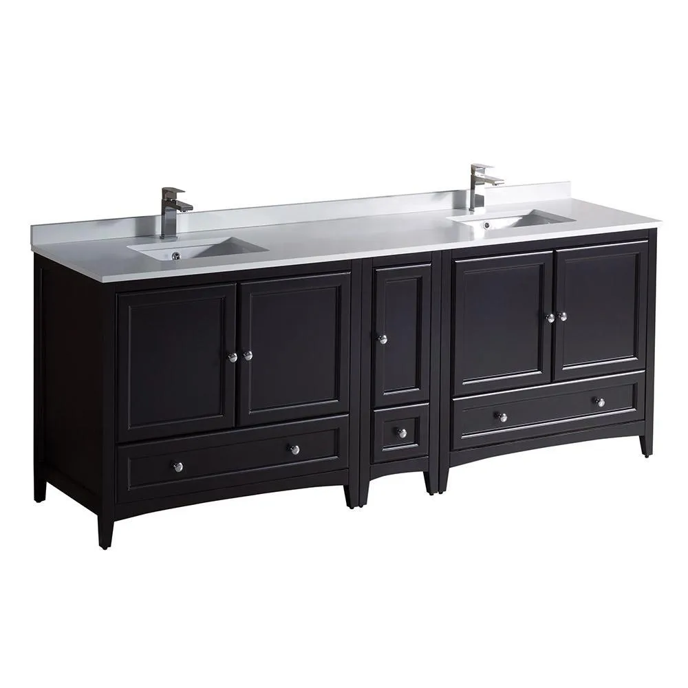 Fresca Oxford 84 Espresso Traditional Double Sink Bathroom Cabinets