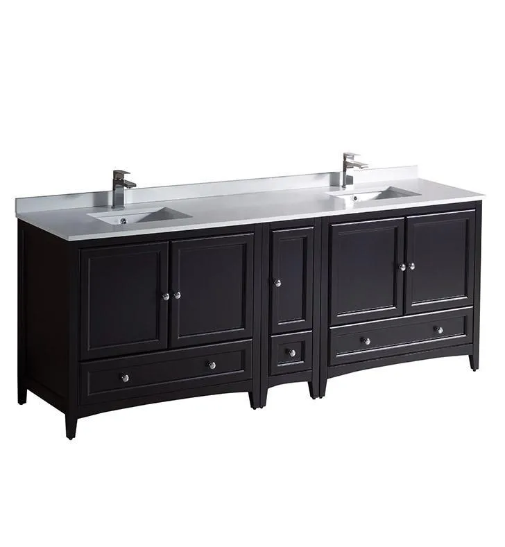 Fresca Oxford 84 Espresso Traditional Double Sink Bathroom Cabinets