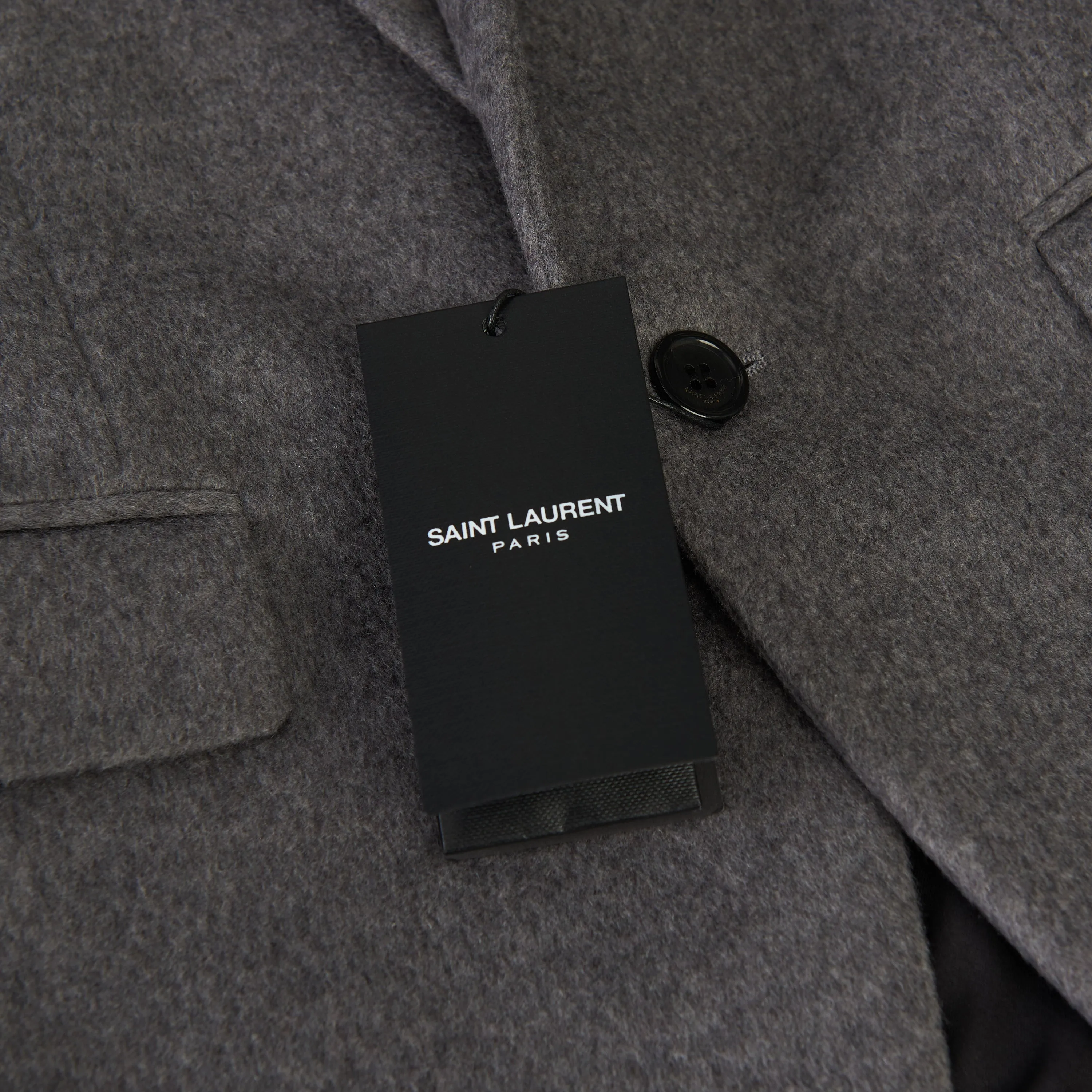 Gray Cashmere Wool Flannel Jacket - Single-breasted, Mulberry Silk Lining