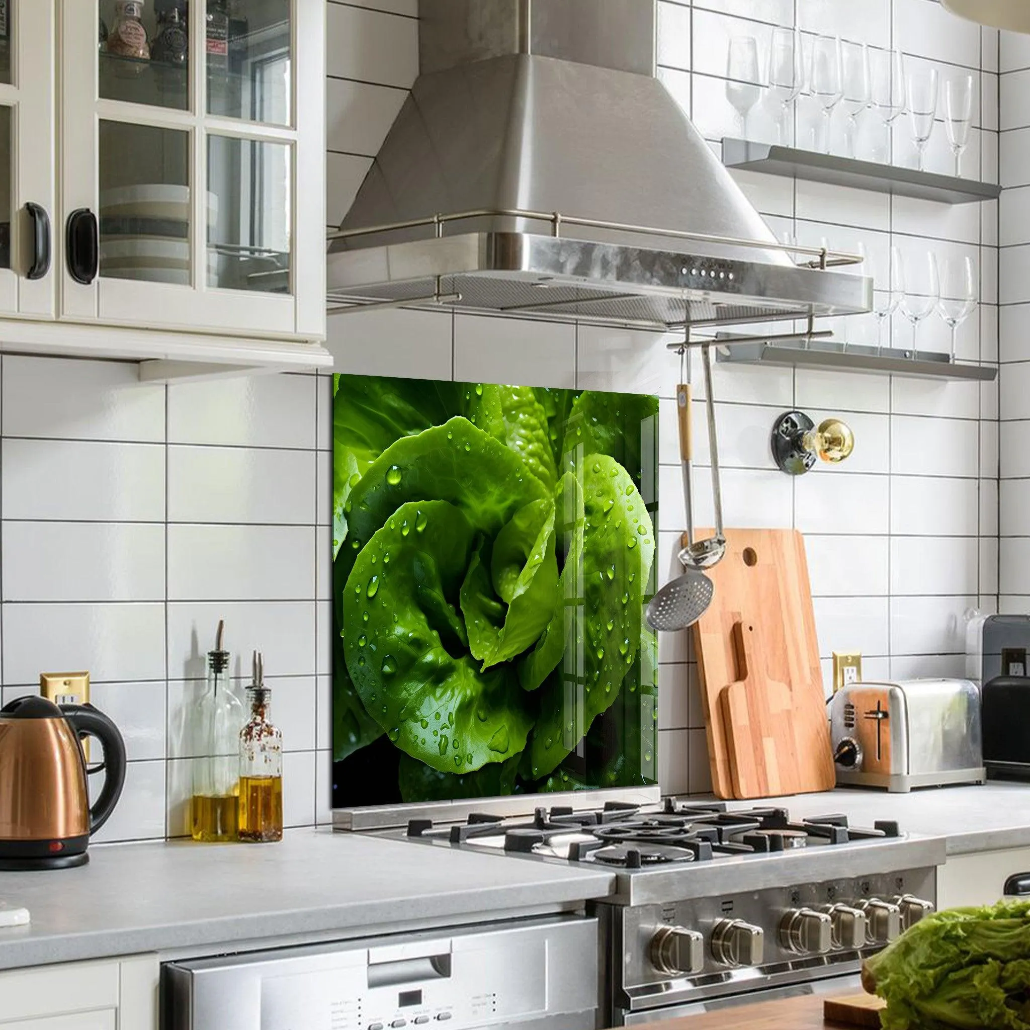 Green Lettuce | Glass Printed Backsplash for your Kitchen