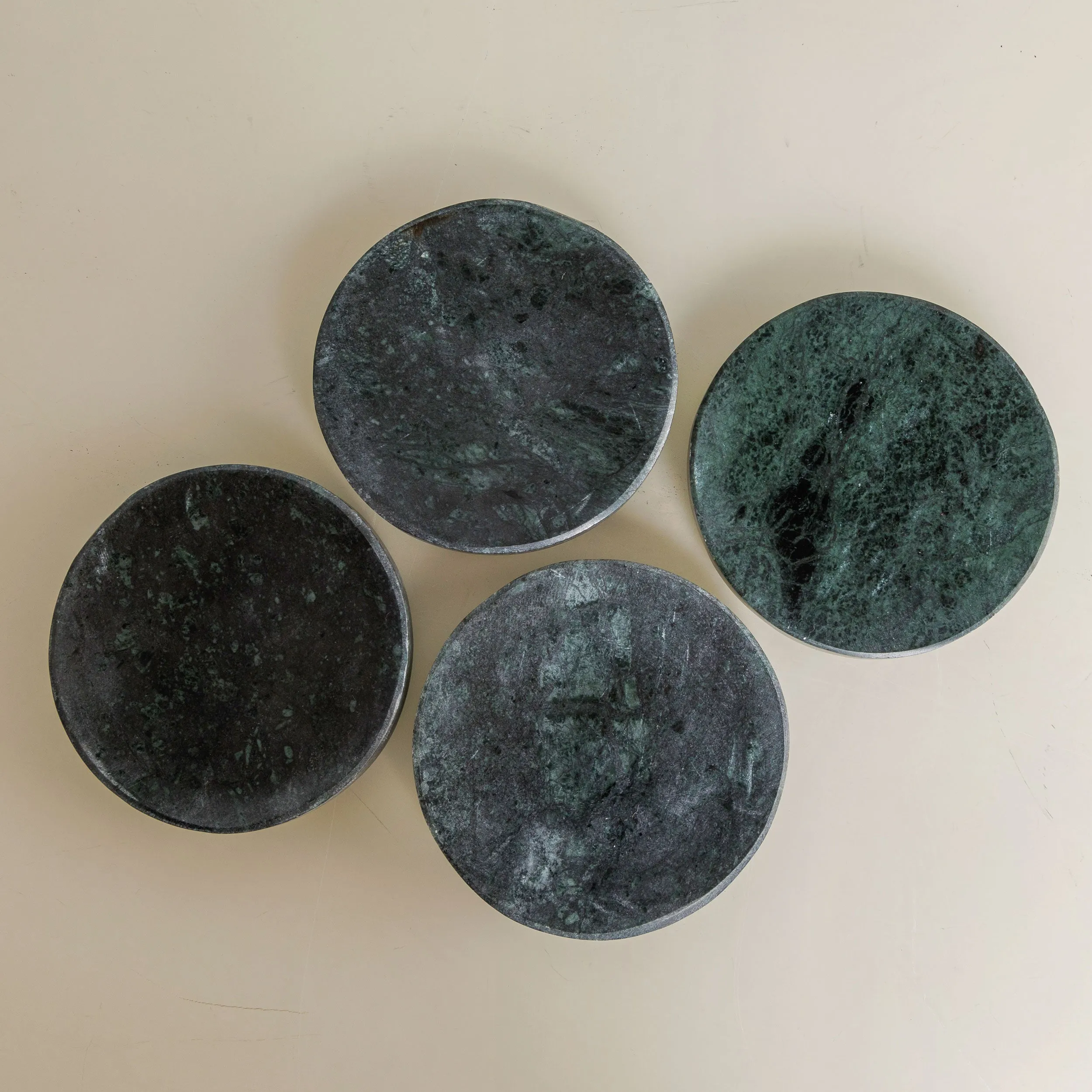 Green Marble Coasters, Set of 4