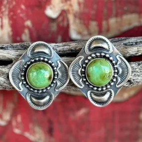 Green Stone Earrings - SWGRSQ