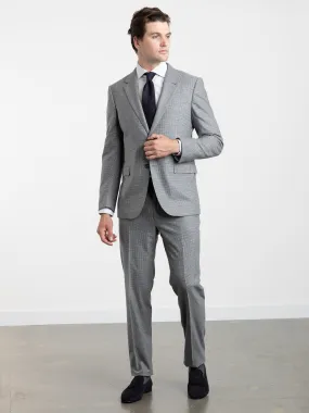 Grey Check Wool-Silk-Cashmere Suit