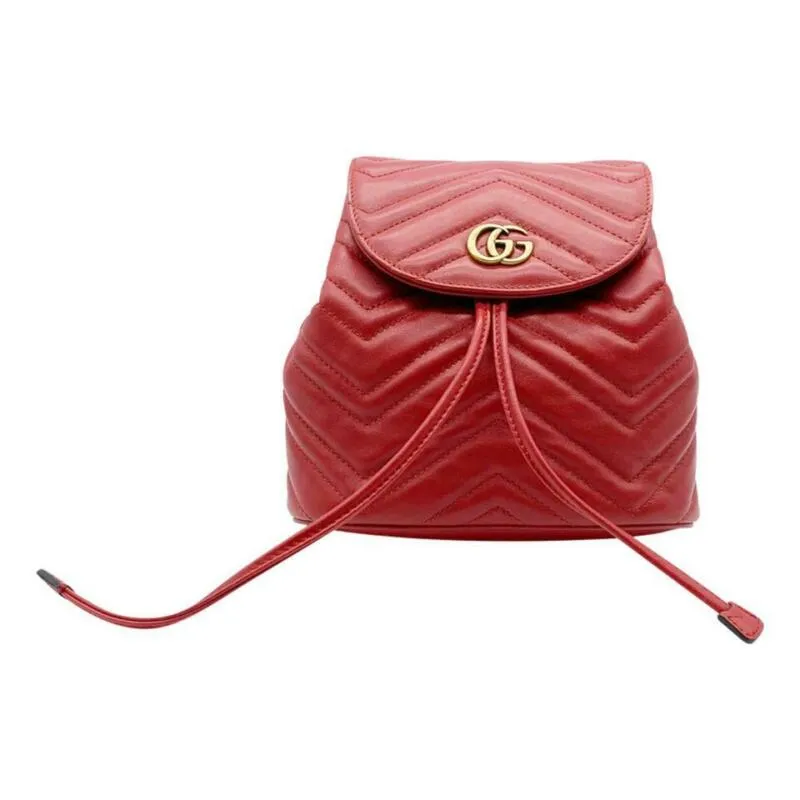 Gucci GG Shoulder Bag Marmont Mini Red Leather Backpack