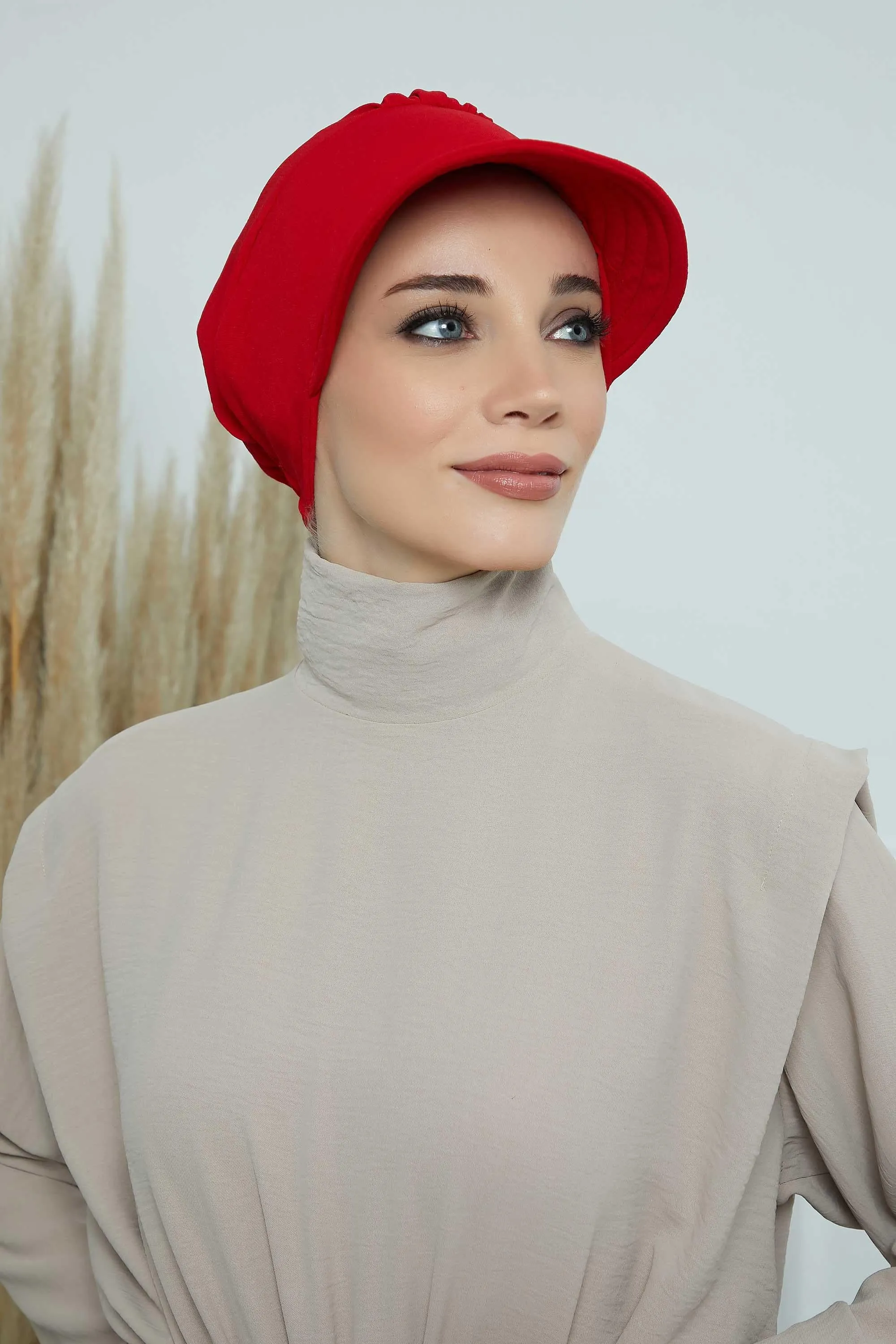 High Quality Newsboy Women Hat, Pre-Tied Turban made from High Quality Wrinkle-Resistant Aerobin Fabric, Visored Instant Turban Cover,B-73A