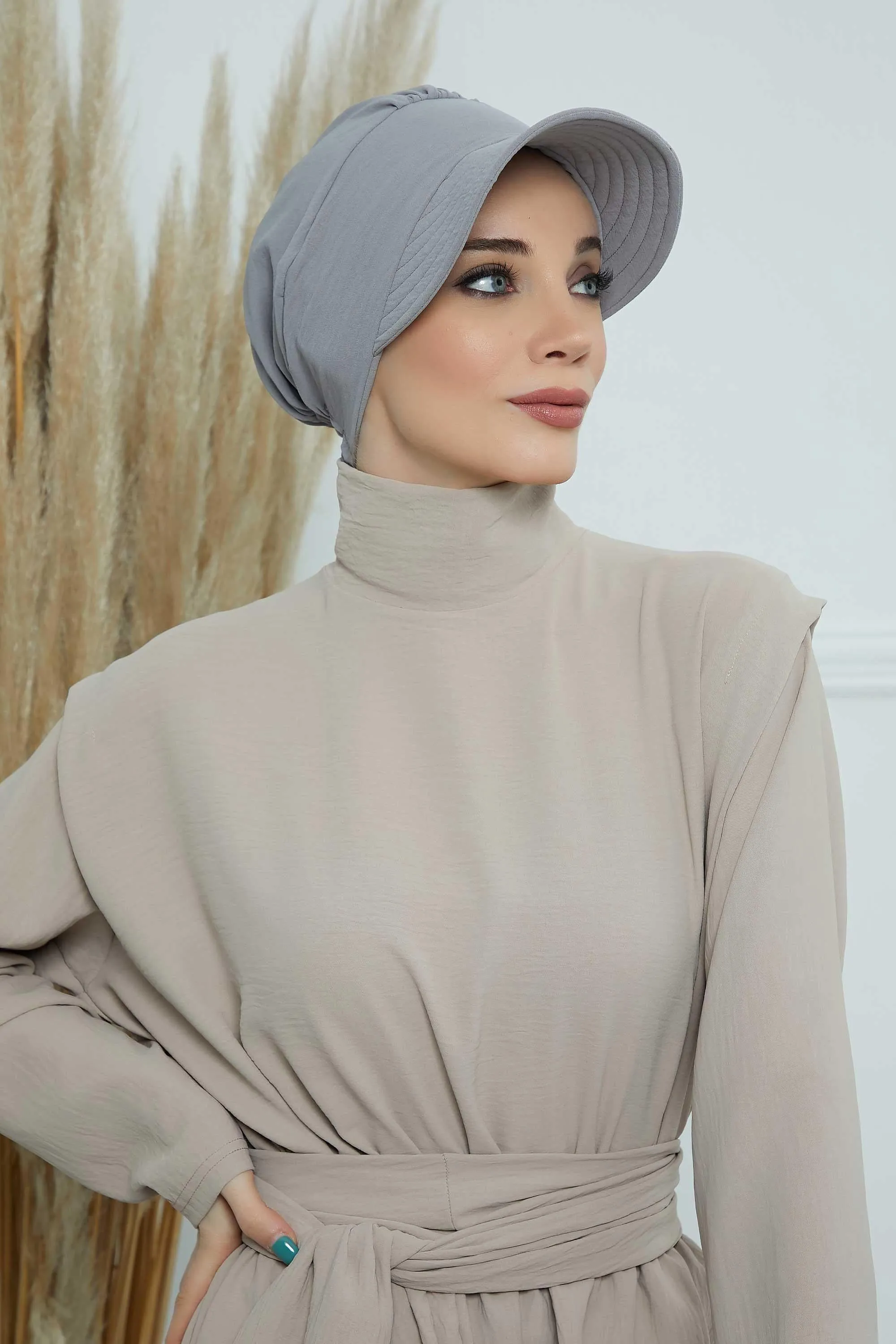 High Quality Newsboy Women Hat, Pre-Tied Turban made from High Quality Wrinkle-Resistant Aerobin Fabric, Visored Instant Turban Cover,B-73A