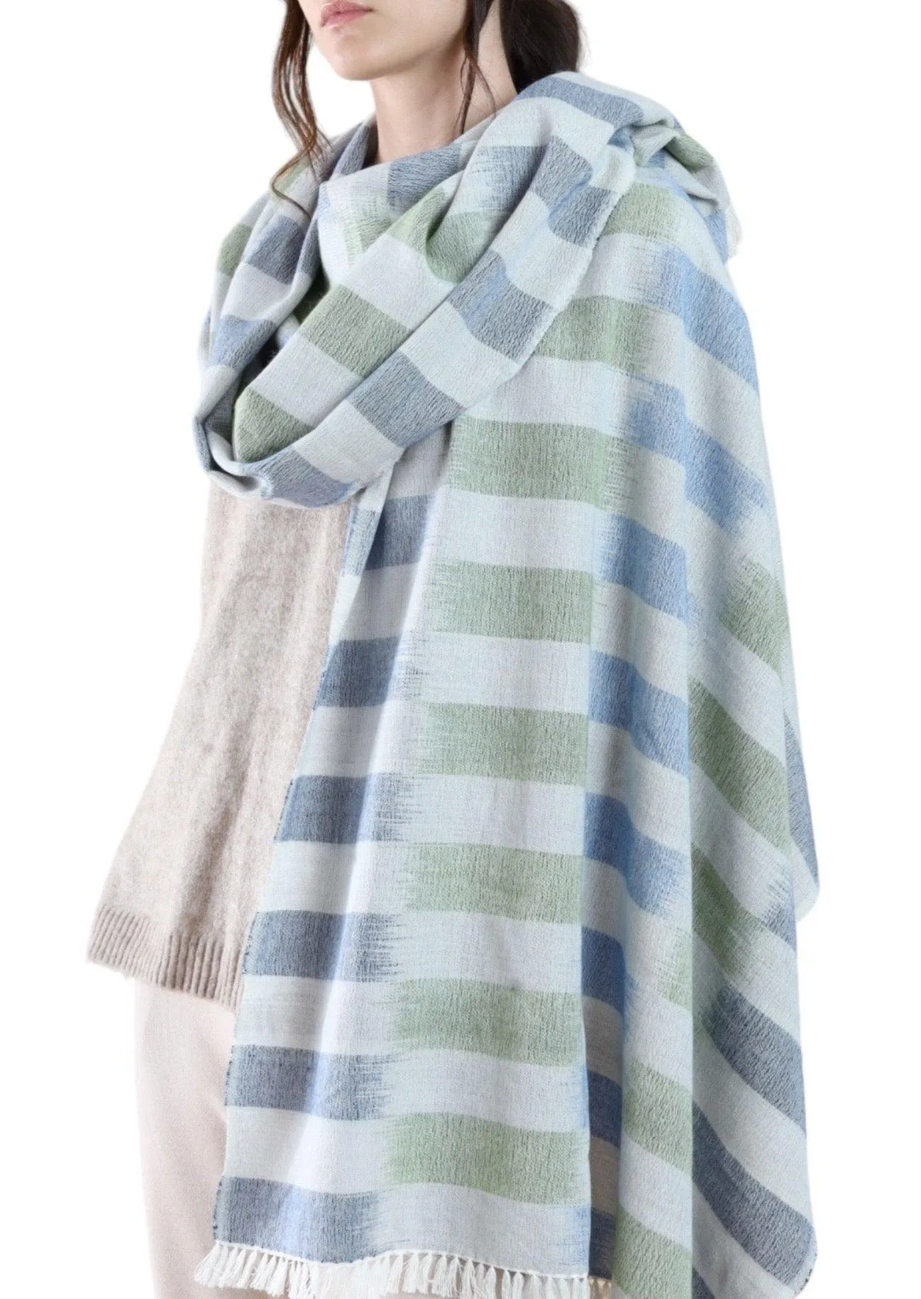 IKAT WRAP  OCEAN BLUE & GREY