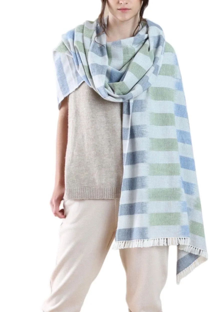 IKAT WRAP  OCEAN BLUE & GREY