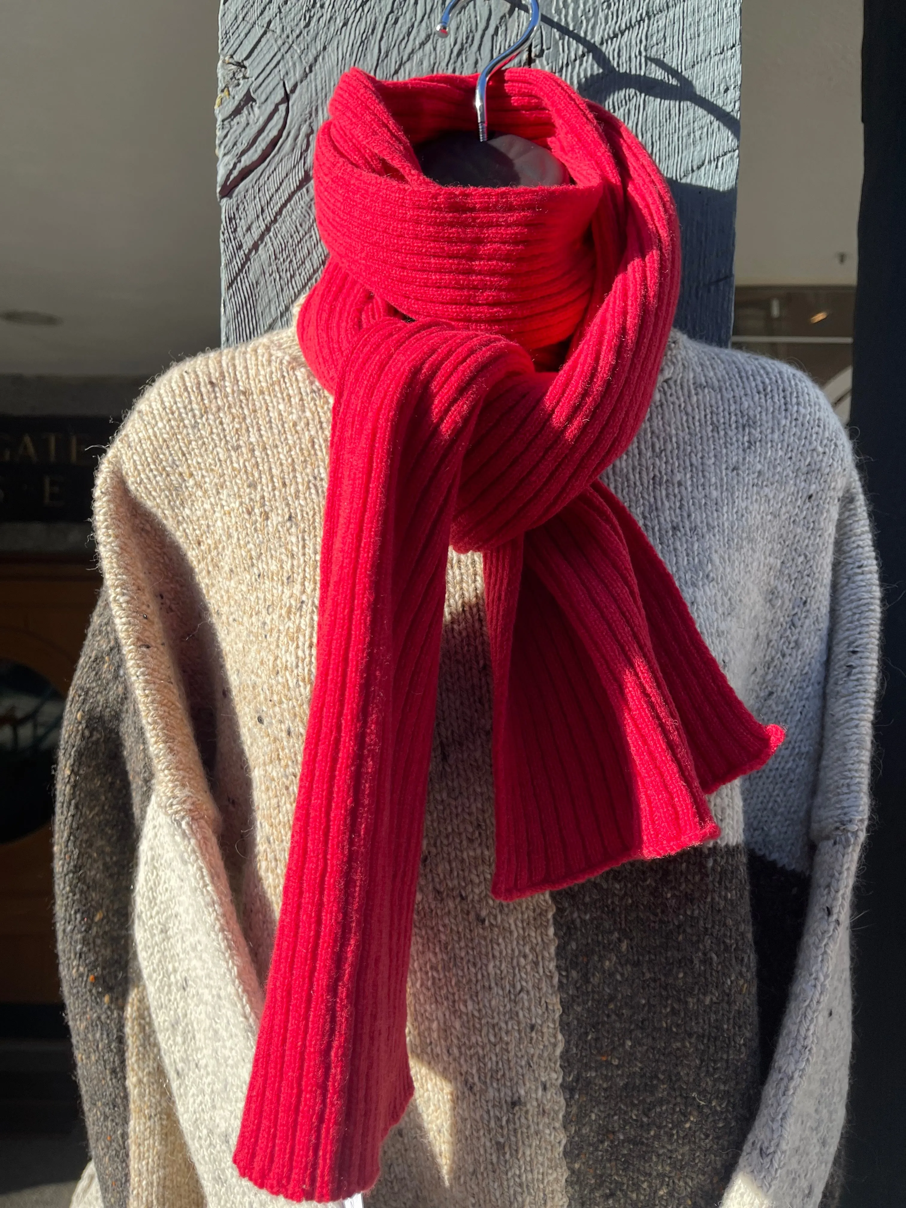 Irish - Rib Scarf - Red