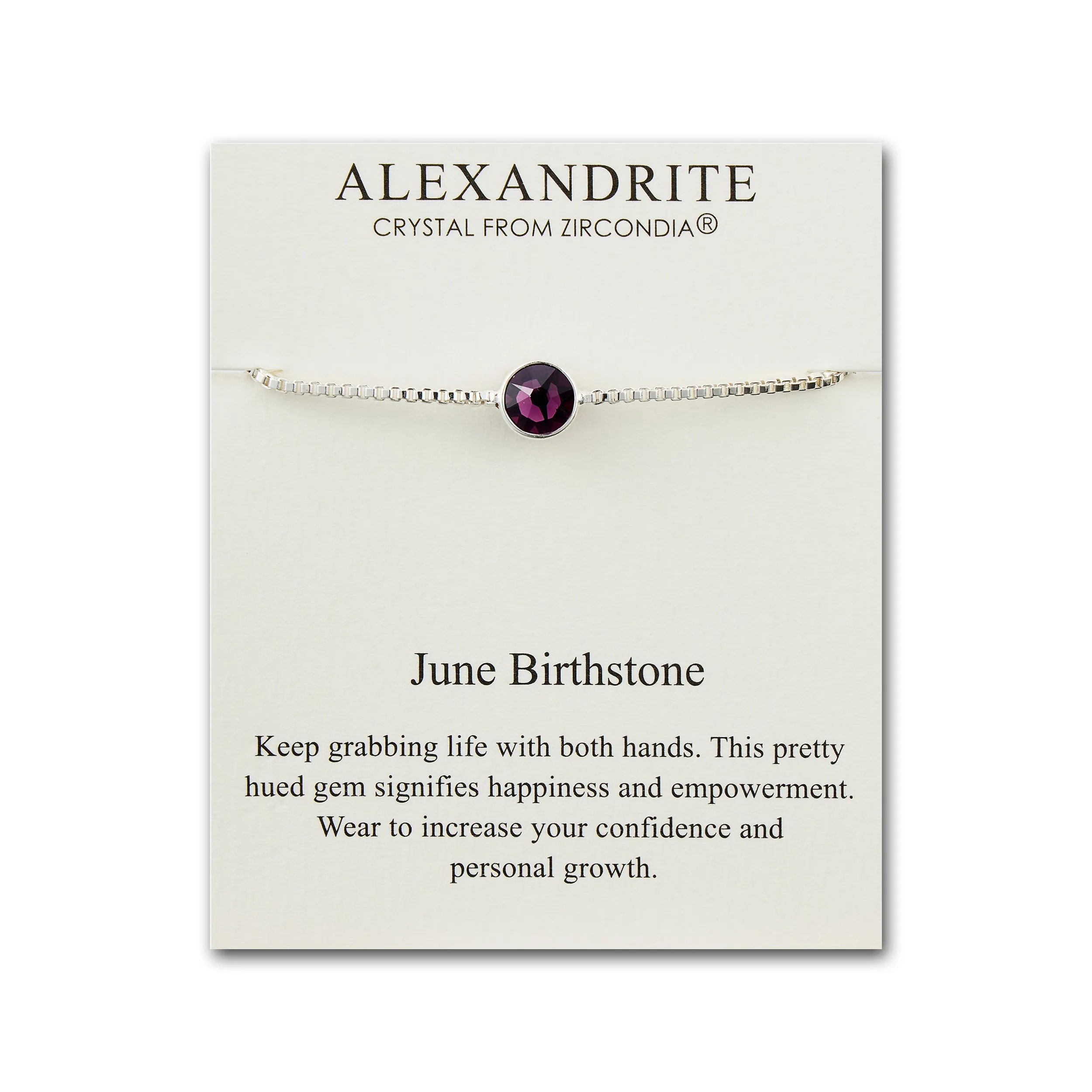 June (Alexandrite) Birthstone Bracelet Created with Zircondia® Crystals