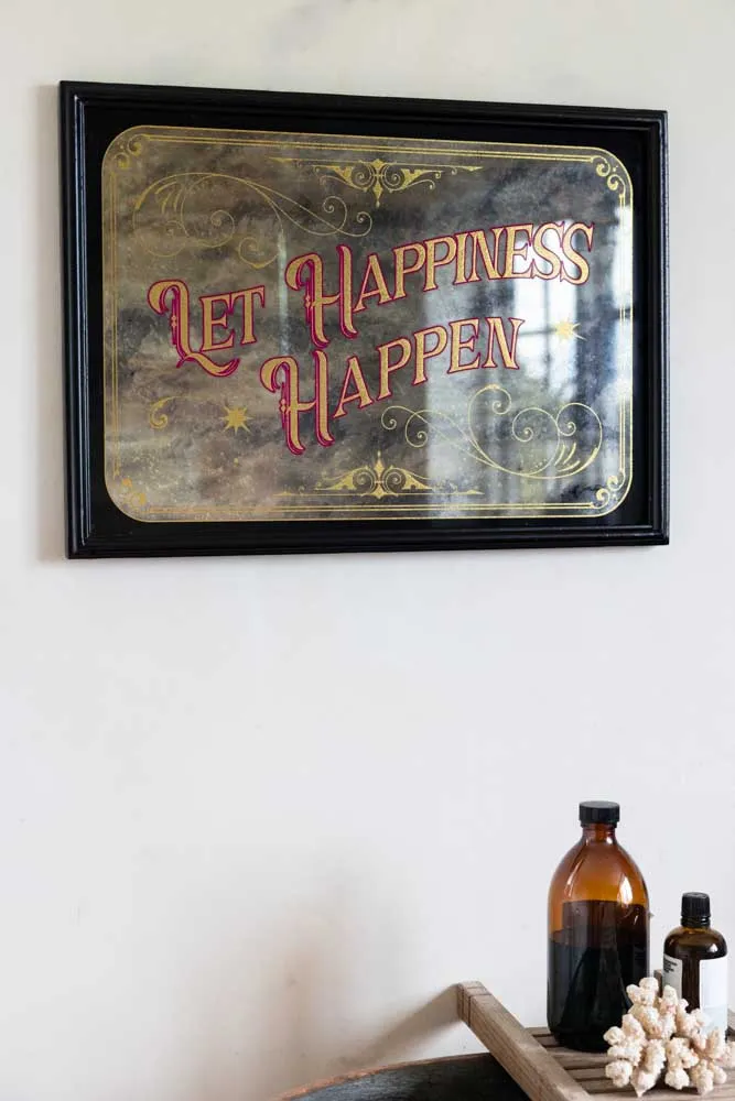 Let Happiness Happen Mirror Wall Art