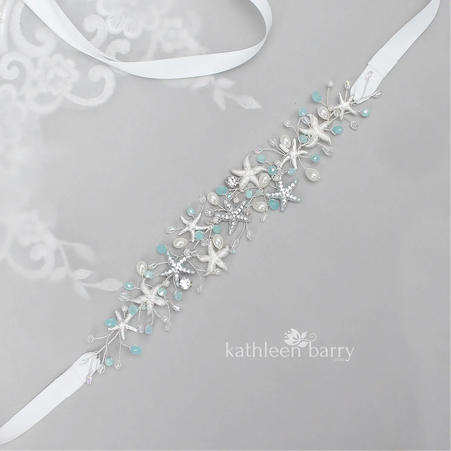 Megan Starfish wedding dress sash belt - color options available