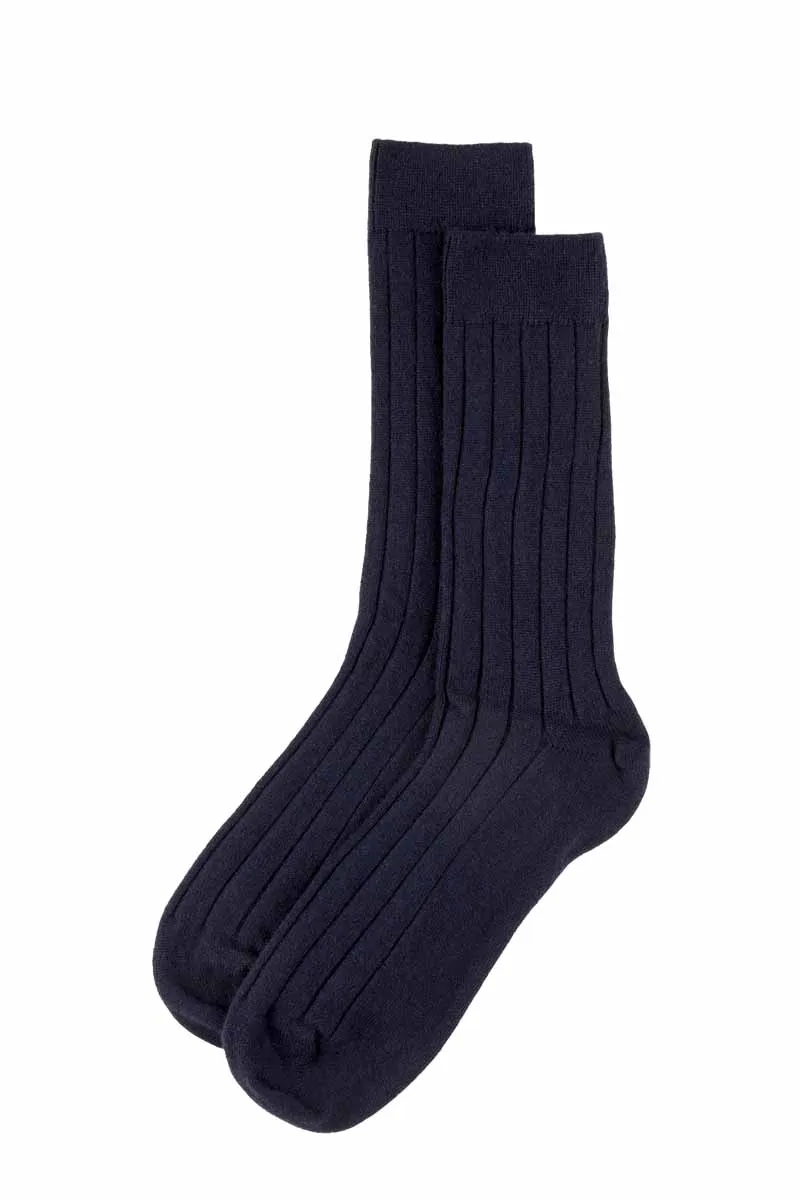 Mens Scottish Cashmere Socks - navy