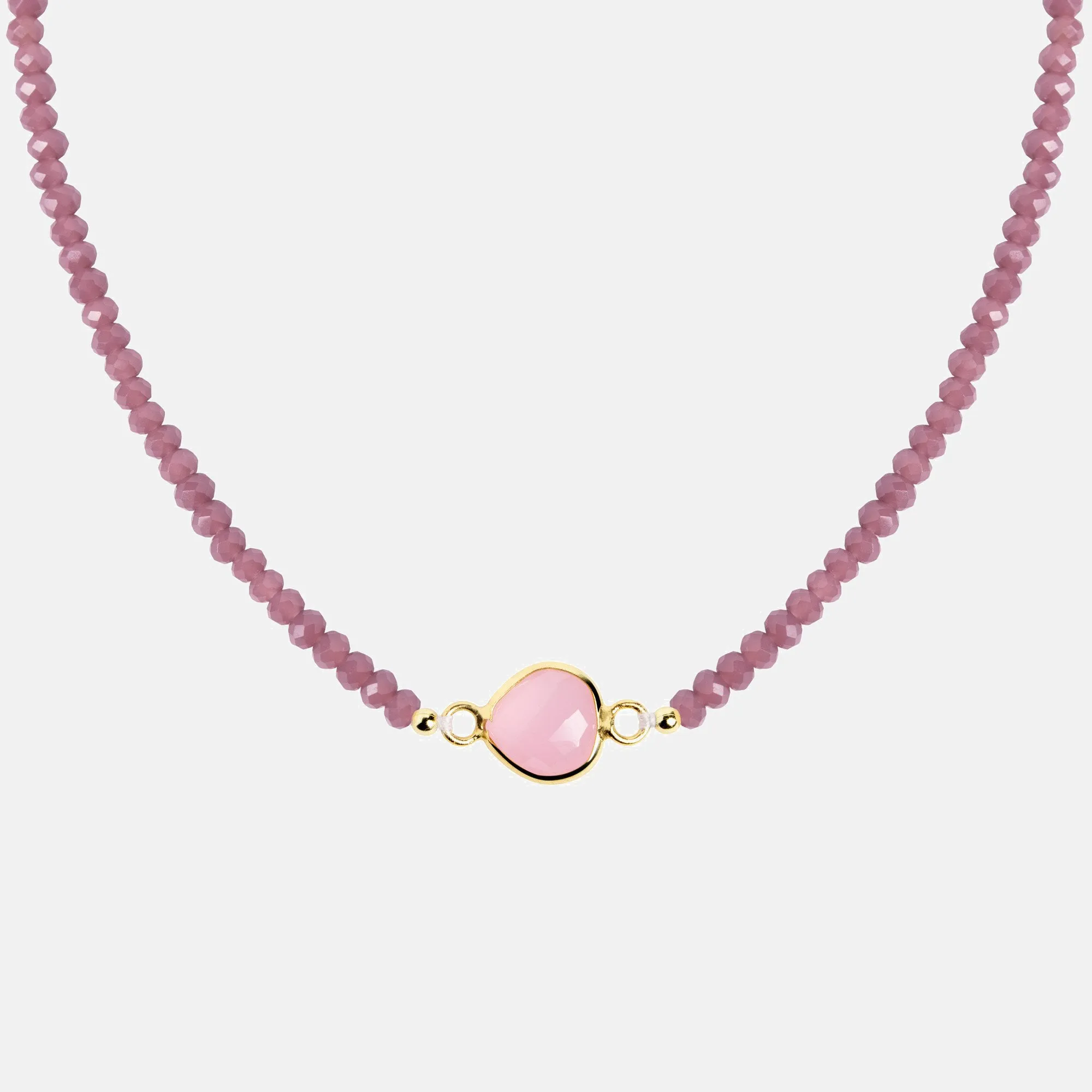 Merlot Drop Gold Necklace