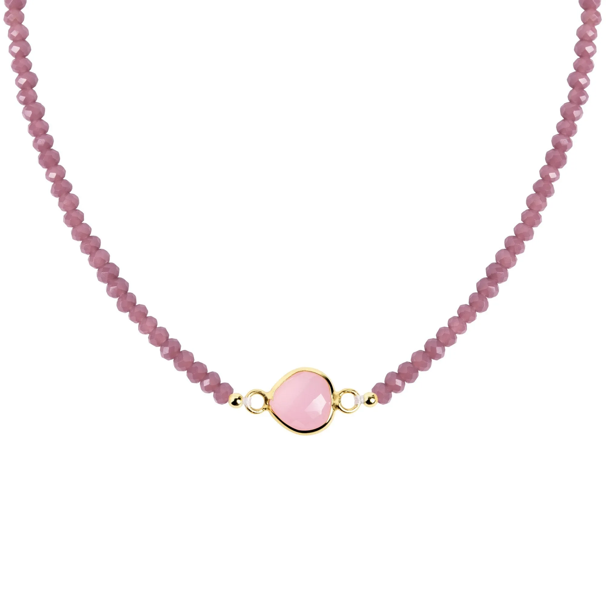 Merlot Drop Gold Necklace