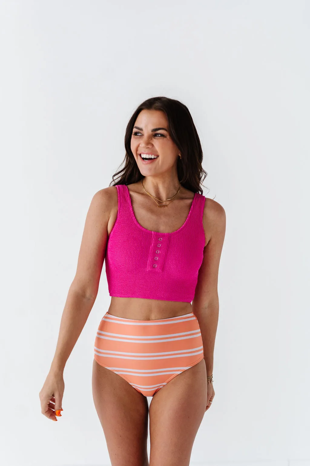 Mid Rise Bottoms in Summer Sherbet Stripe