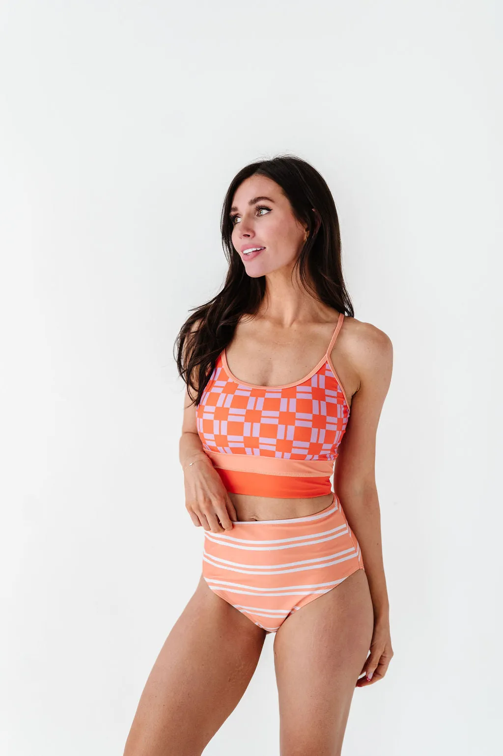 Mid Rise Bottoms in Summer Sherbet Stripe