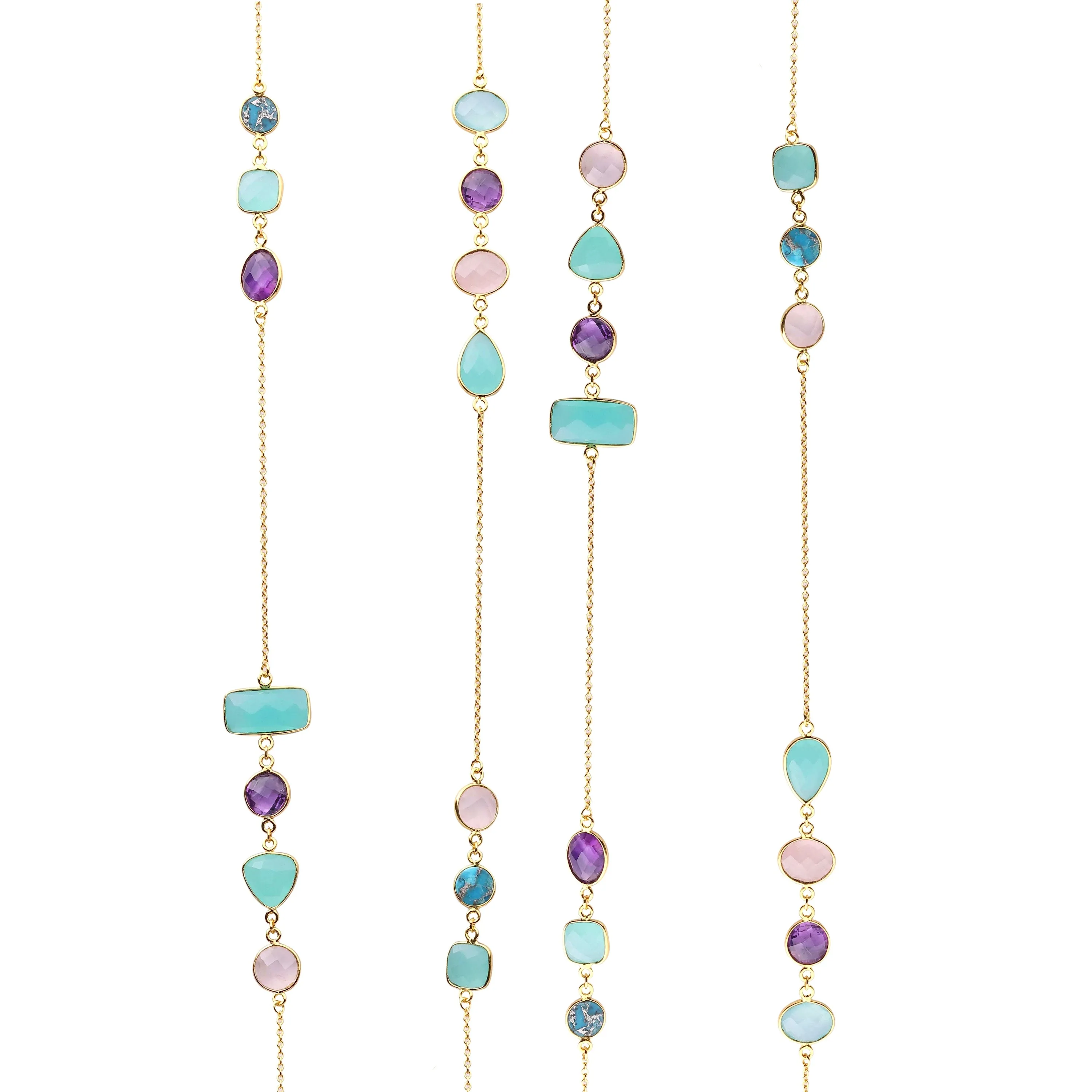 Necklace - Amethyst, Aqua Chalcedony, Turquoise & Rose Quartz