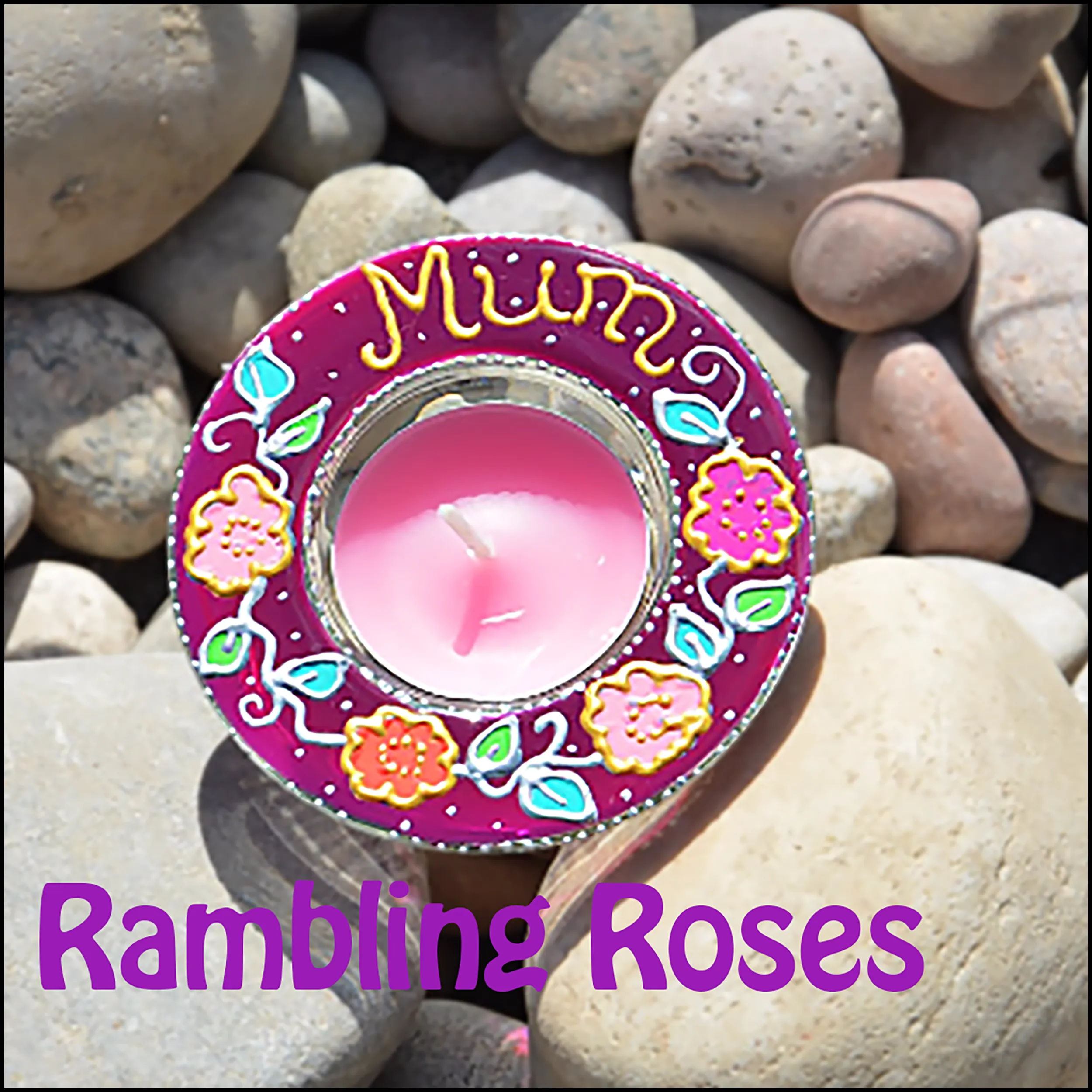 Personalised BEST MUM Decorated Candleholder