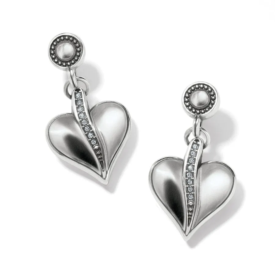 Precious Heart Post Drop Earrings