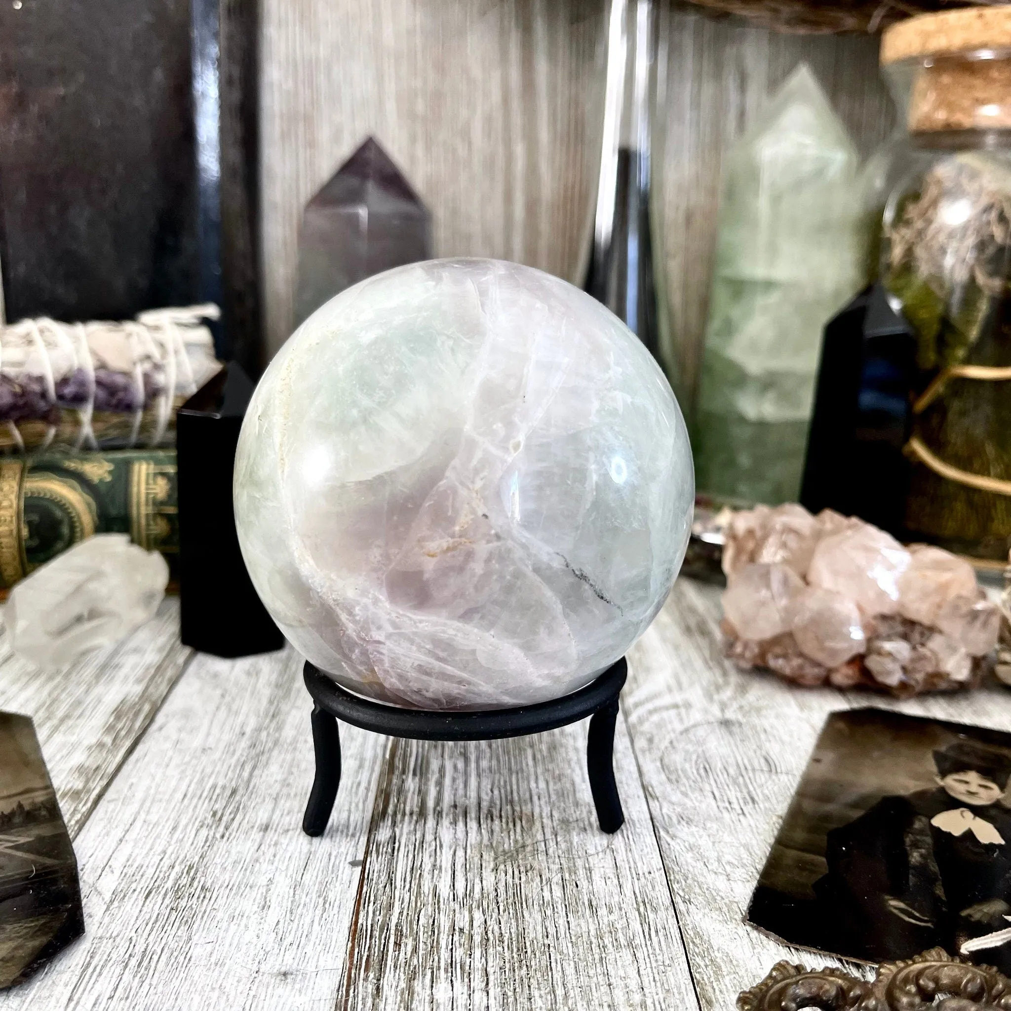 Purple and Green Fluorite Crystal Ball / FoxlarkCrystals