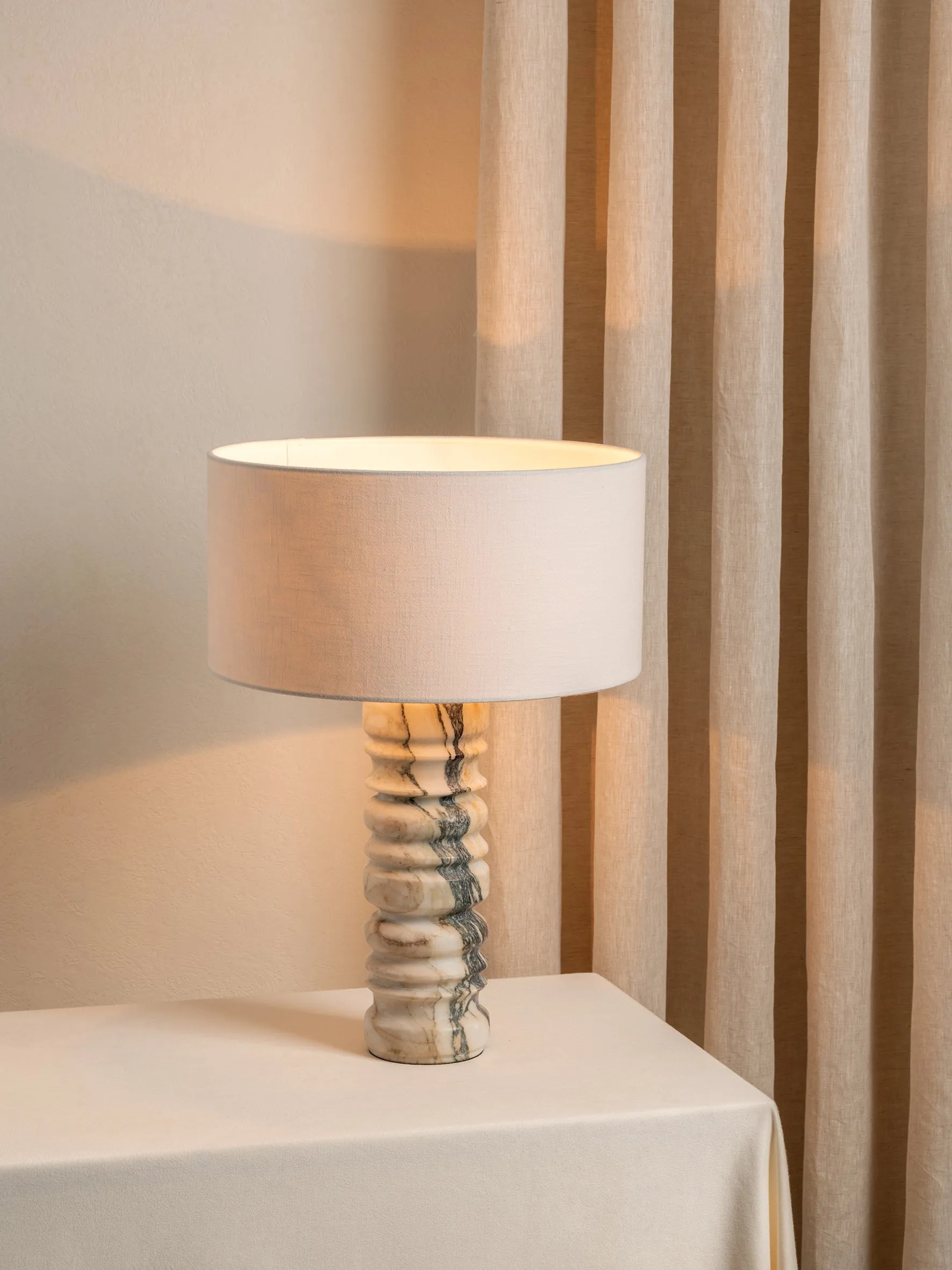 Renee - large Voila Calacatta marble table lamp