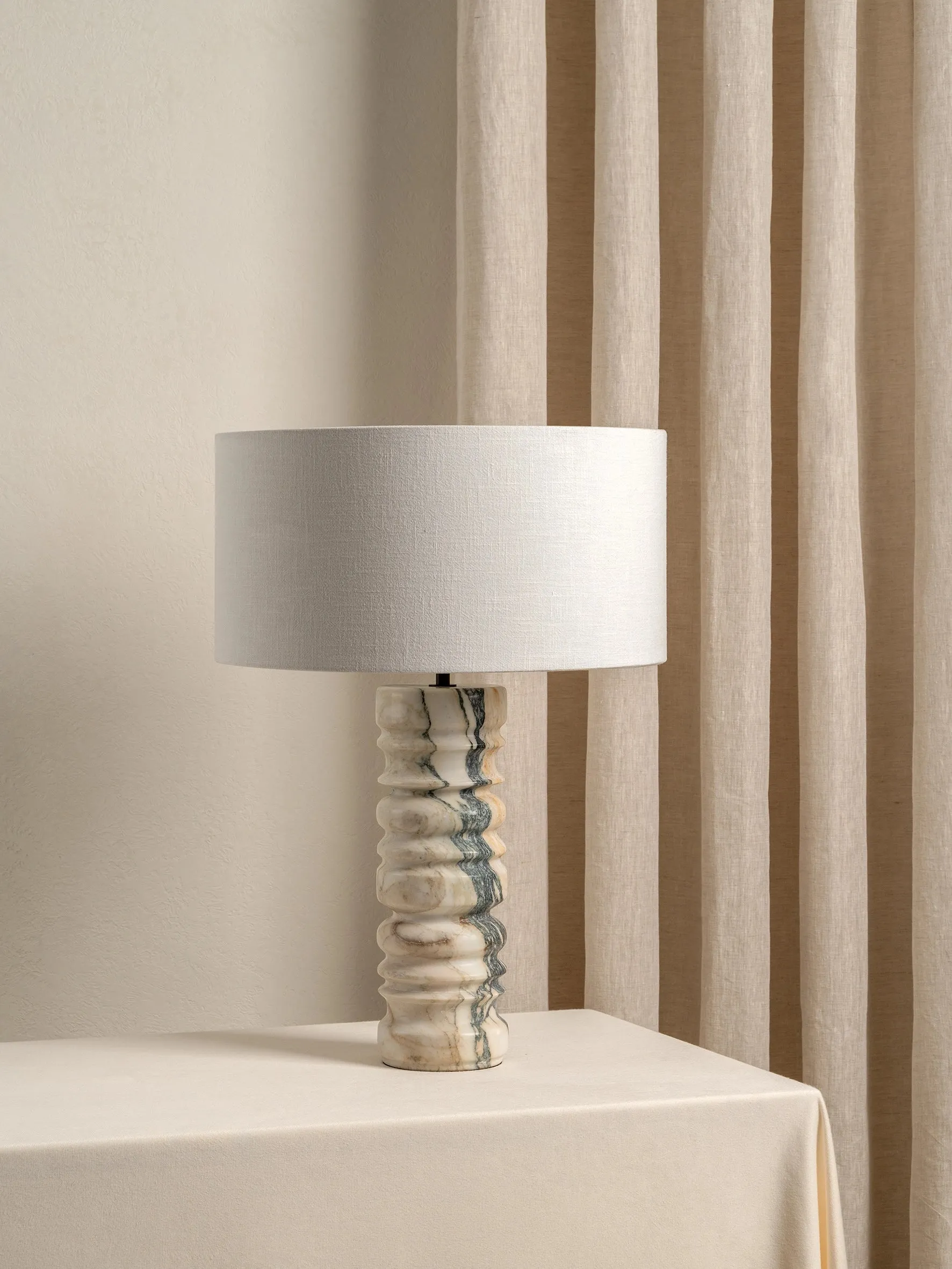 Renee - large Voila Calacatta marble table lamp