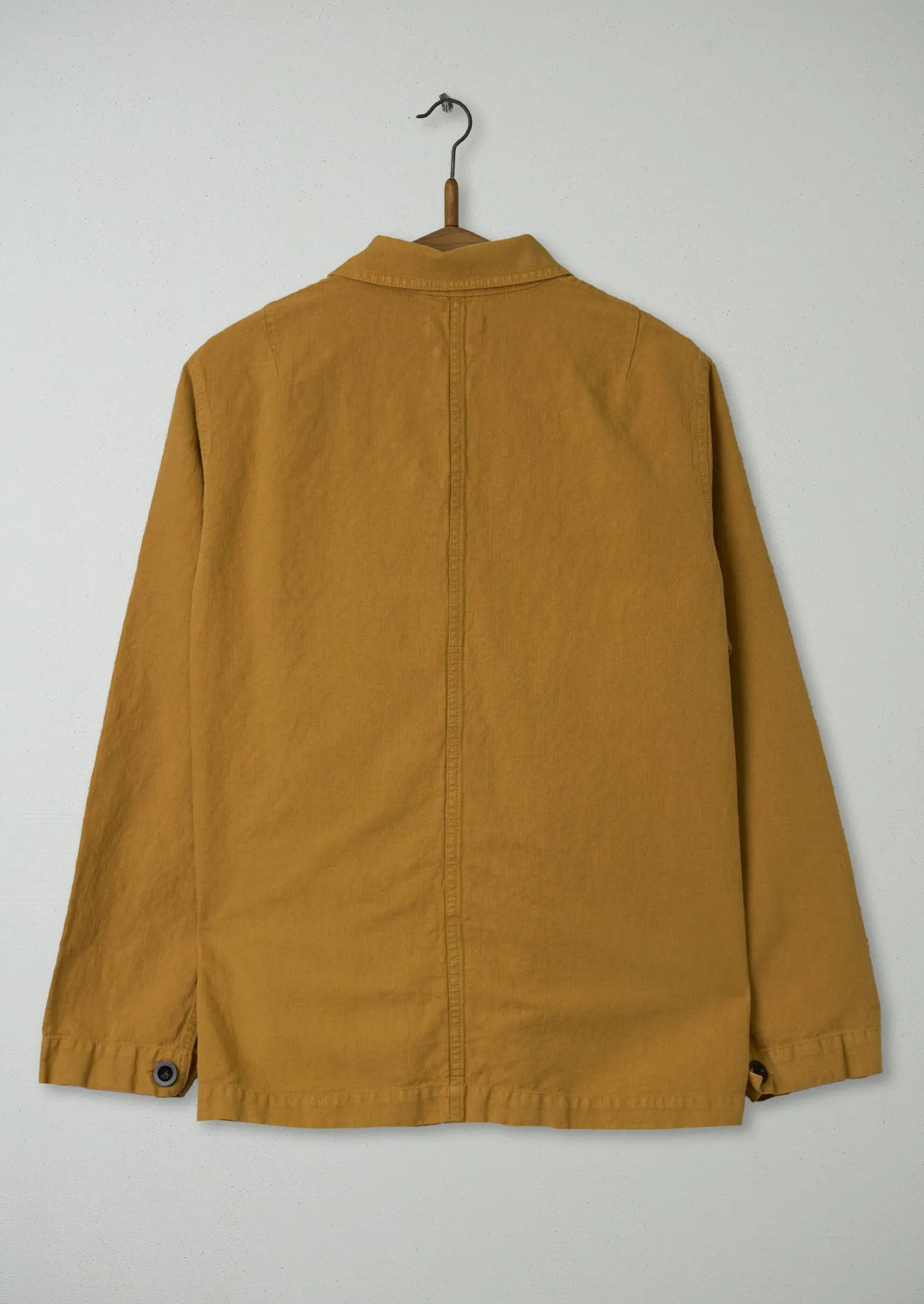 Reworn Mens Herringbone Jacket Size S (011) | Mustard