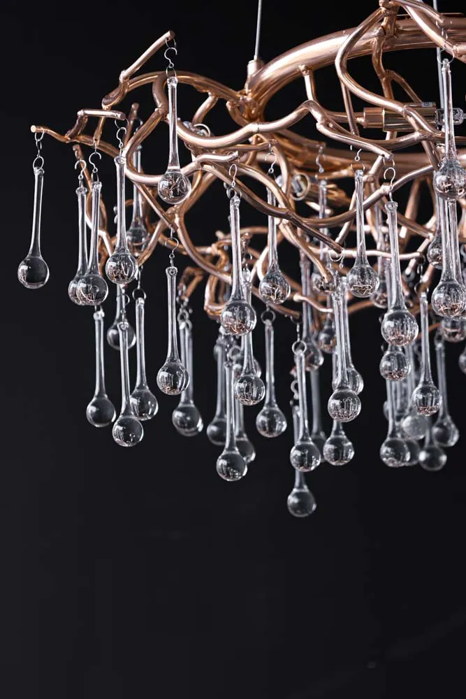 Rose Gold Droplet Chandelier