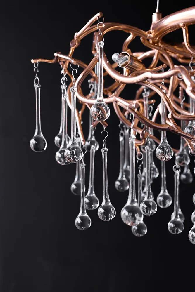 Rose Gold Droplet Chandelier