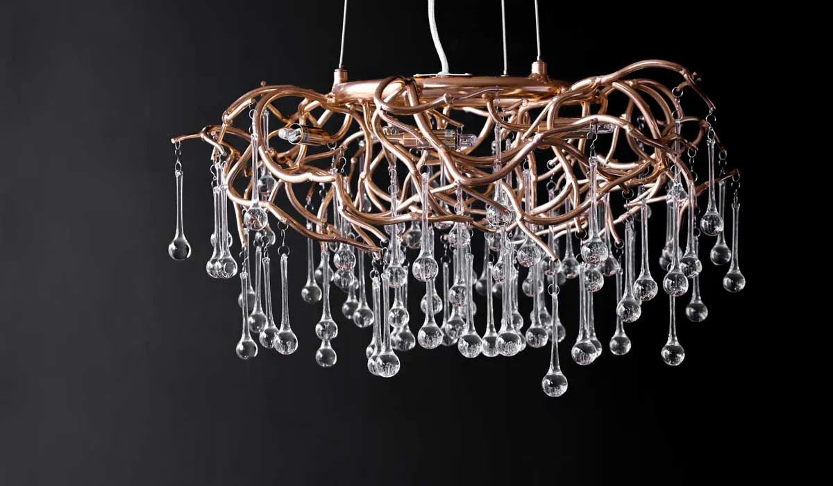 Rose Gold Droplet Chandelier