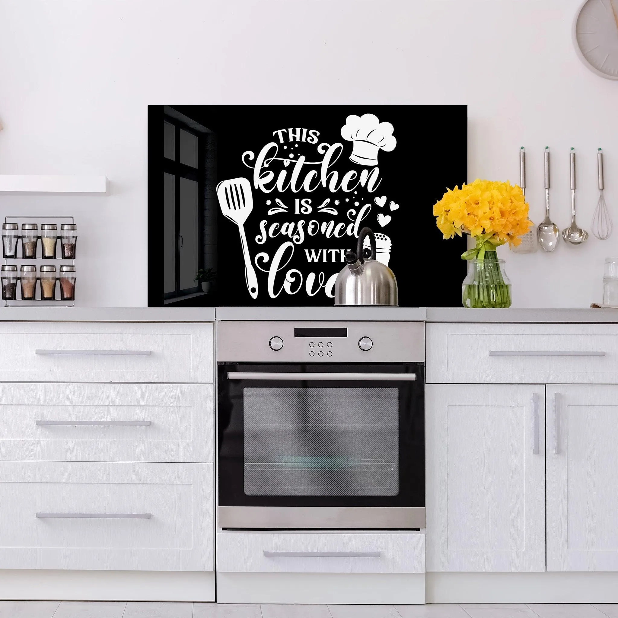 Seasoned With Love | Glass Printed Backsplash for your Kitchen