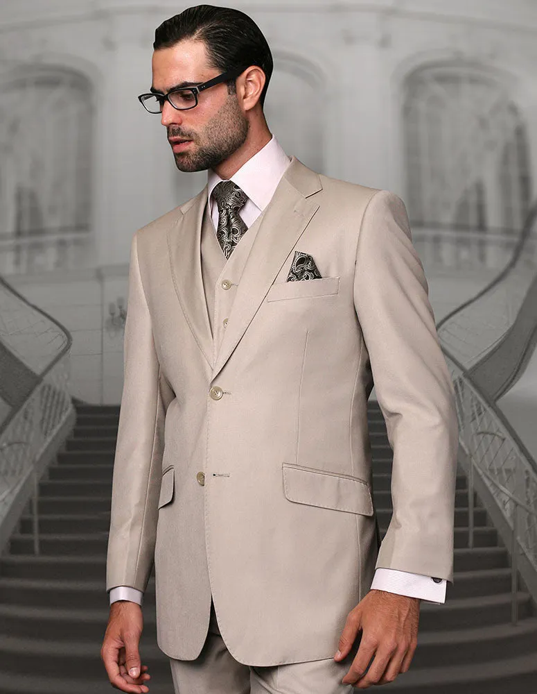 STAVROS 3 PC TAN MODERN FIT SUIT