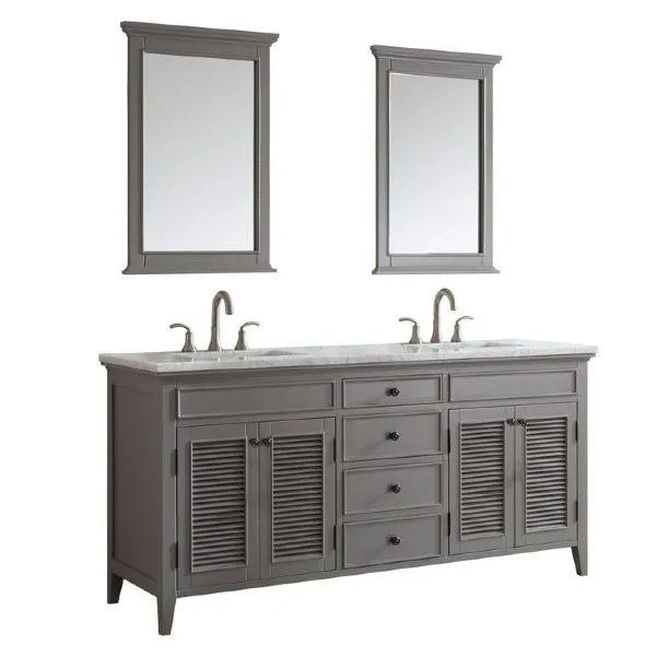 Vinnova Piedmont 72 Transitional Grey Double Sink Vanity Set 708072-GR-CA