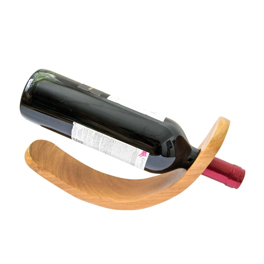 Wood Wine Holder Moon Shape