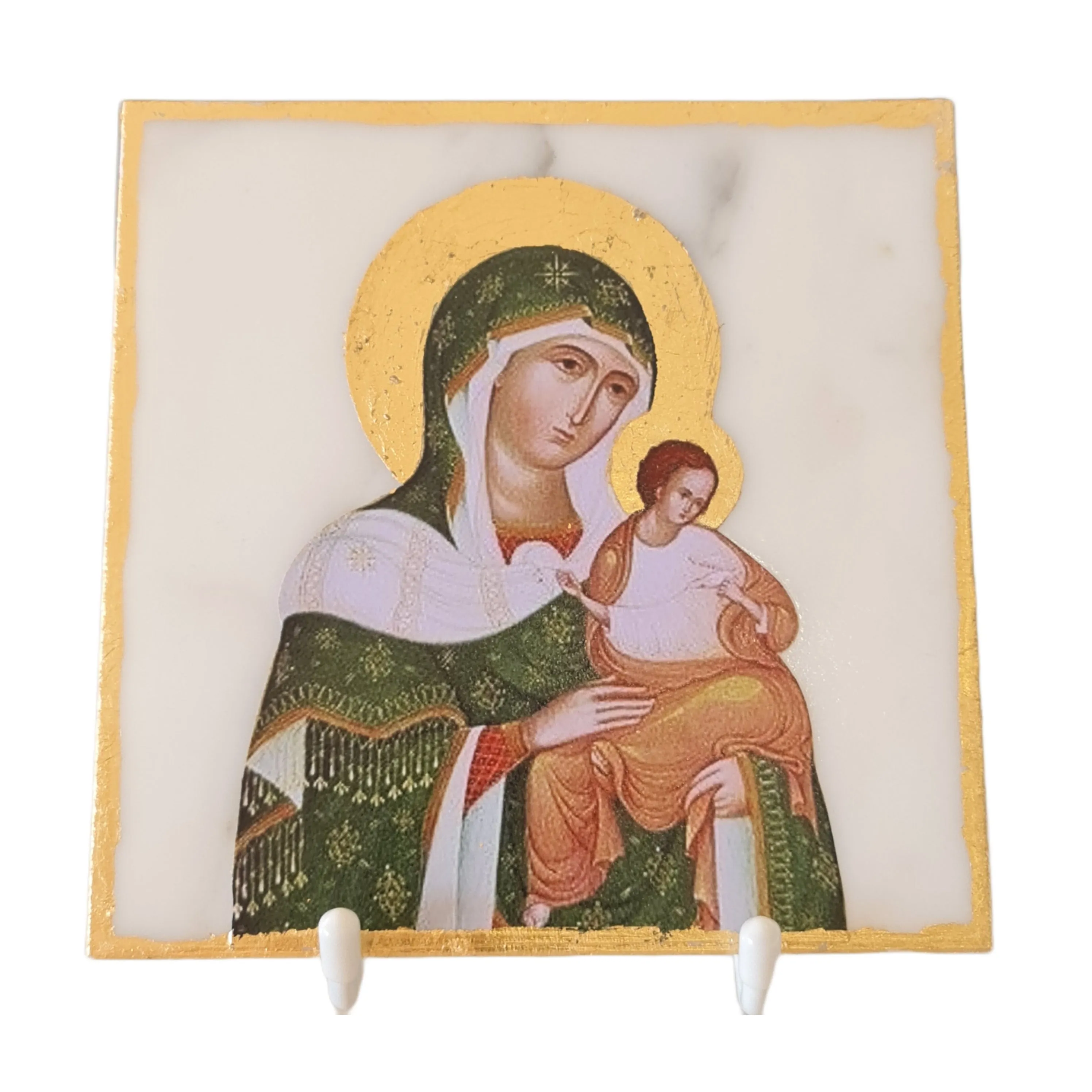 z Panayia Icon Marble Stone Green